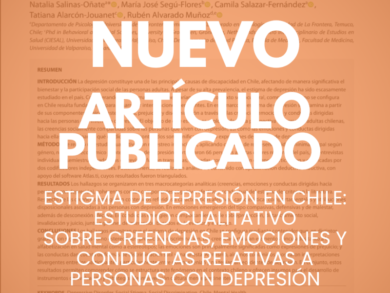 Nuevo artículo de LABCYC analiza el estigma hacia la depresión en&nbsp;Chile